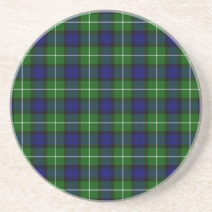 Lamont tartan blue green plaid zandsteen onderzetter