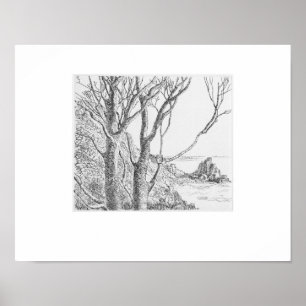 Lamorna Cornwall-afdruk, Eleanor M Hughes herdruk Poster