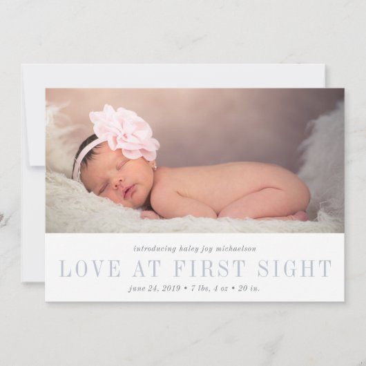 L'amour à la première vue Faire-part de naissance (Devant)