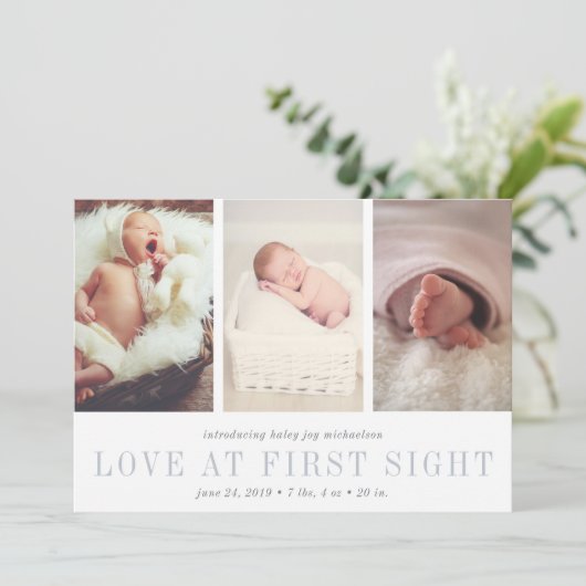 L'amour à la première vue Trois Faire-part de nais (Debout devant)