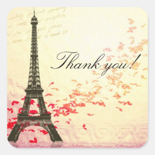 L'amour à Paris autocollant Merci