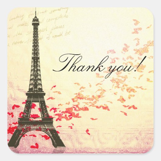 L'amour à Paris autocollant Merci (Devant)