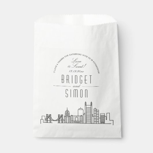 L'amour à Pittsburgh | Sacs de faveur de mariage (Devant)
