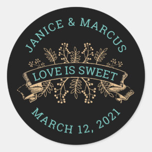 L'amour botanique est des stickers sucrés