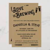 L'amour brasse Bière Thème Douche Invitation (Devant / Derrière)