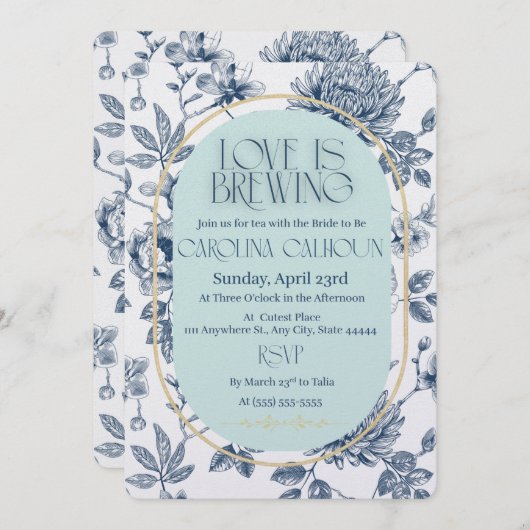 L'amour brasse des invitations de douche nuptiale (Devant / Derrière)