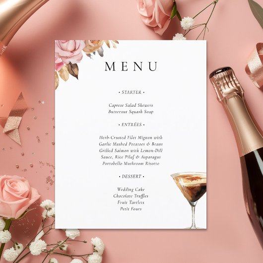 L'amour brasse Espresso Fête des mariées Menu