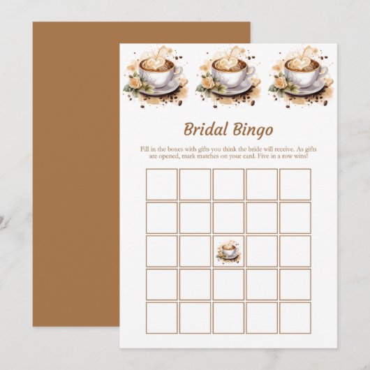 L'amour brasse Fête des mariées Bingo Cartes de je (Devant / Derrière)