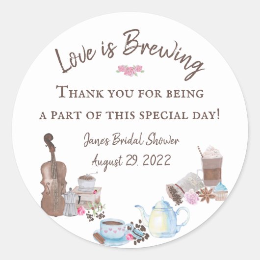 L'amour brasse Fête des mariées Favoriser Stickers (Devant)