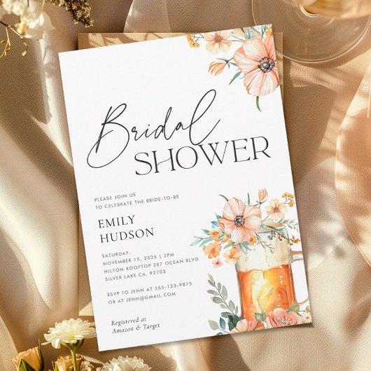 L'amour brasse Floral Bridal Shower Invitation