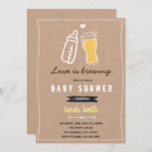 L'amour brasse la douche invitation bébé (Devant / Derrière)