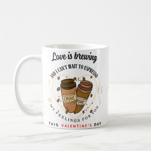 L'amour brasse" La Mug de café de la Saint-Valenti (Gauche)