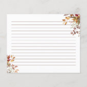 L'amour brasse l'automne nuptiale carte de recette (Dos)