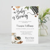 L'amour brasse le Baby shower de café Invitation (Debout devant)