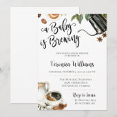L'amour brasse le Baby shower de café Invitation (Devant / Derrière)