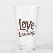 l'amour brasse le coeurs de bière verre (Devant)