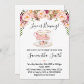 L'amour brasse thé nuptiale douche rose invitation (Devant / Derrière)