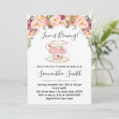 L'amour brasse thé nuptiale douche rose invitation (Debout devant)