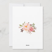 L'amour brasse thé nuptiale douche rose invitation (Dos)