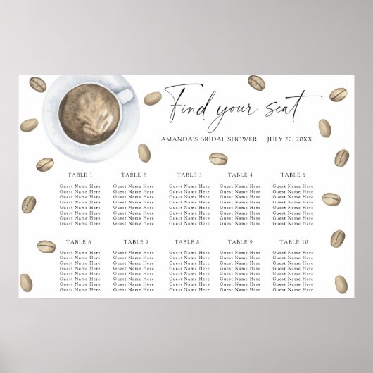 L'amour brasse un tableau de sièges Mariage (Devant)