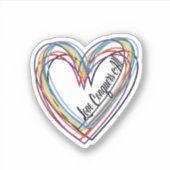 "L'amour conquiert tous" Sticker Coeur coloré (Devant)