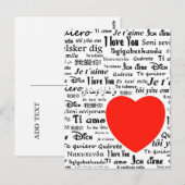 L'amour dans de nombreuses langues carte postale (Devant / Derrière)