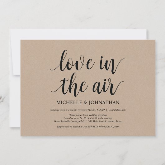 L'amour dans l'air, Invitations de mariage en fuit (Devant)