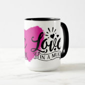 L'Amour Dans Un Coeur Rose De Mug (Devant droit)