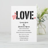 L'AMOUR dans un Faire-part de mariage à deux faces (Debout devant)