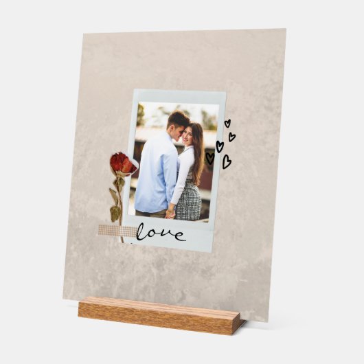 L'amour dans un script élégant photo avec coeur (Angle)