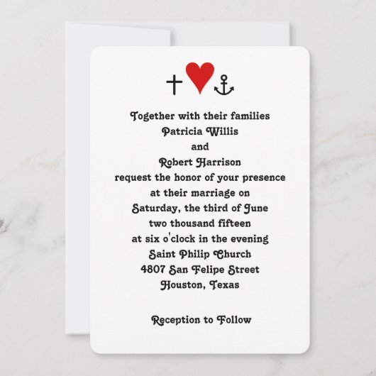 L'amour de la foi| Faire-part de mariage (Devant)