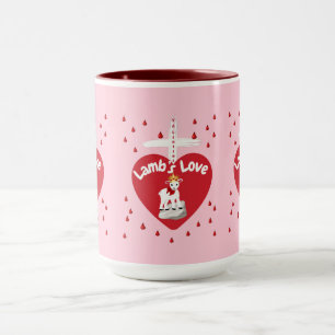 L'amour de l'agneau de Valentine Deux Tone Mug