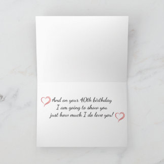 **L'AMOUR DE MA VIE** 40e ANNIVERSAIRE CARTE DE SO