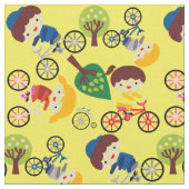 L'amour d'enfants va à vélo le tissu (Fermer)