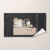 L'amour des chiots - à la française (Serviette à main)