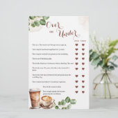 L'amour du café brasse sur ou sous la carte de jeu (Debout devant)