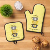 L'amour du café : Ensemble de porte-pots de cuisin (De haut en bas)