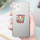 l'amour du chat est un autocollant à pizza (Téléphone)