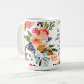 L'Amour du Seigneur Endure Psalm Bright Floral Mug (Devant gauche)