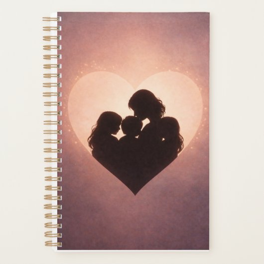 L'amour d'une mère – Maman de 3 enfants silhouette (Devant)