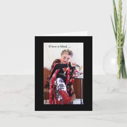 L'amour est aveugle sur la carte de Saint Valentin (Devant)