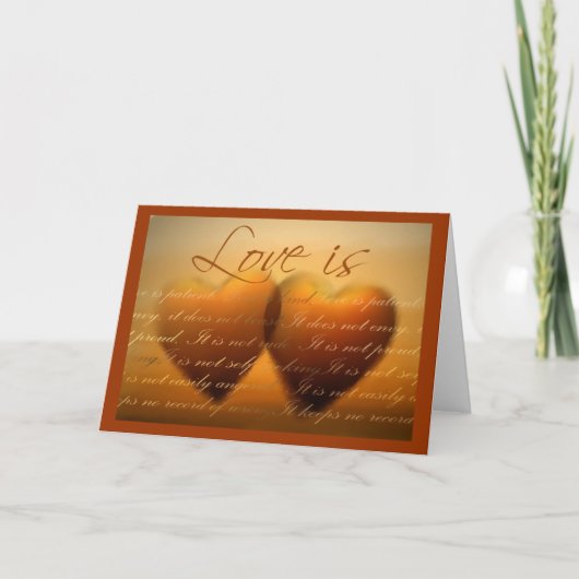 L'amour est... carte de cœur élégante (Devant)