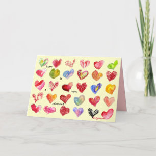 L'amour est… Carte de coeurs de Valentine