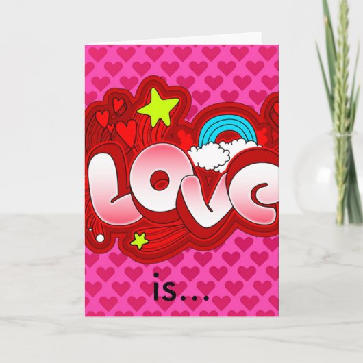 L'amour est... Carte de vœux. (Devant)