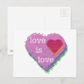 L'amour est carte postale de coeur d'amour (Devant / Derrière)