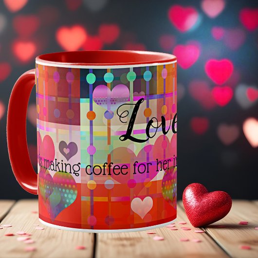 L'amour est... Coeurs colorés Mug