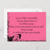L'amour est comme une carte postale papillon (Devant / Derrière)
