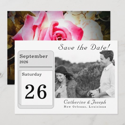 L'amour est dans Bloom Wedding Save The Date (Devant / Derrière)