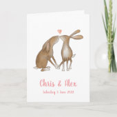 L'amour est dans la carte du mariage de lièvre (Devant)