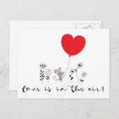 L'amour est dans l'air Petite souris Carte postale (Devant / Derrière)